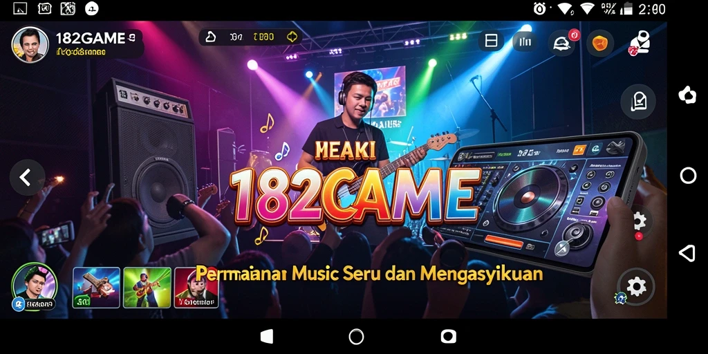 Screenshot utama 182GAME menampilkan gameplay musik yang mengasyikkan.