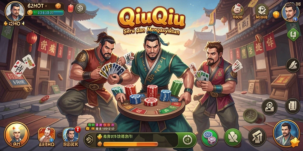 Tampilan menarik dari gameplay QiuQiu di 62HOT.