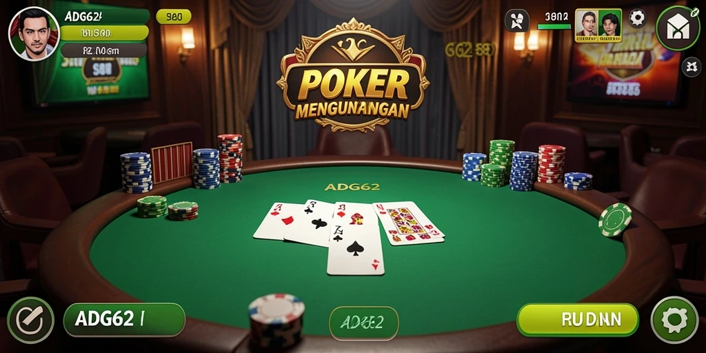 Screenshot gameplay ADG62 menampilkan momen seru permainan Poker.