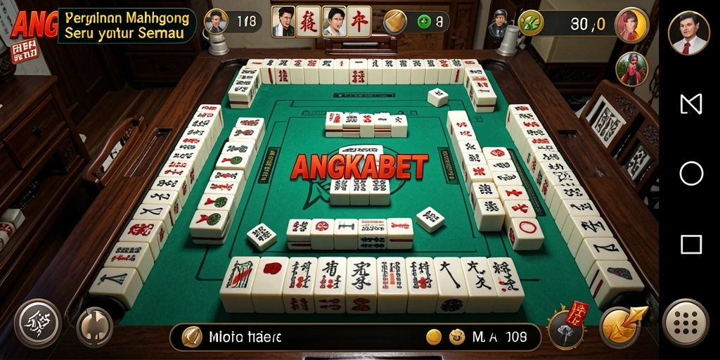 Screenshot dari gameplay seru ANGKABET dalam Mahjong.