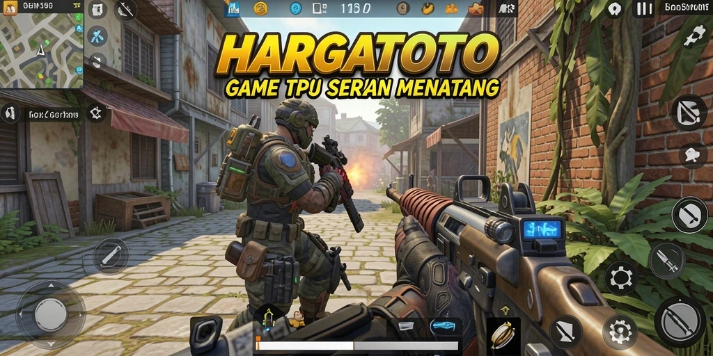 Tampilan aksi mendebarkan HARGATOTO dalam gameplay TPS.