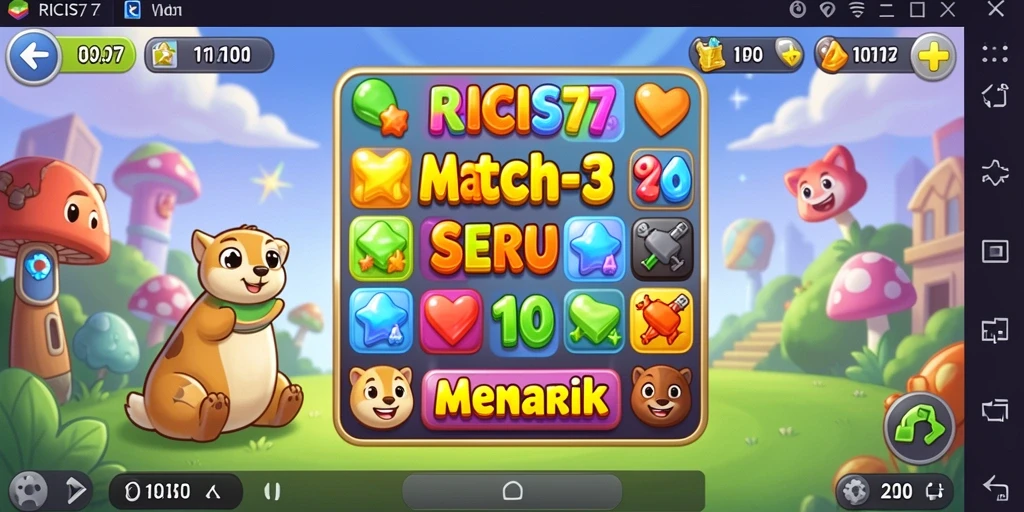 Screenshot gameplay RICIS77 menampilkan aksi seru mencocokkan objek.