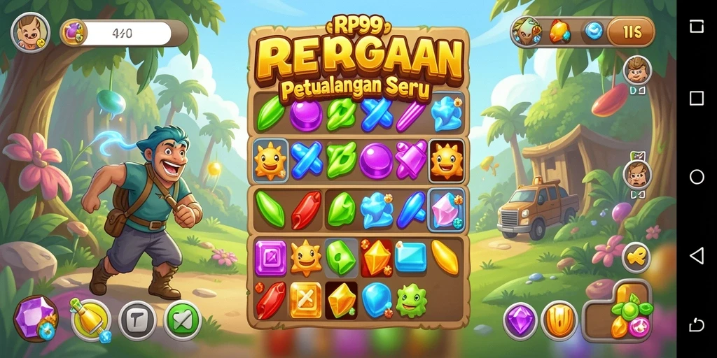 Tampilan gameplay seru dalam game Match-3 RP99.
